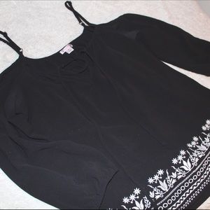 Xhilaration Black Off the Shoulder Top